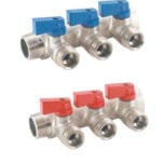 Brass manifold with ball valves